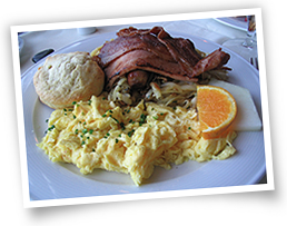 bacon and eggs free Breakfast Eureka Springs arkansas